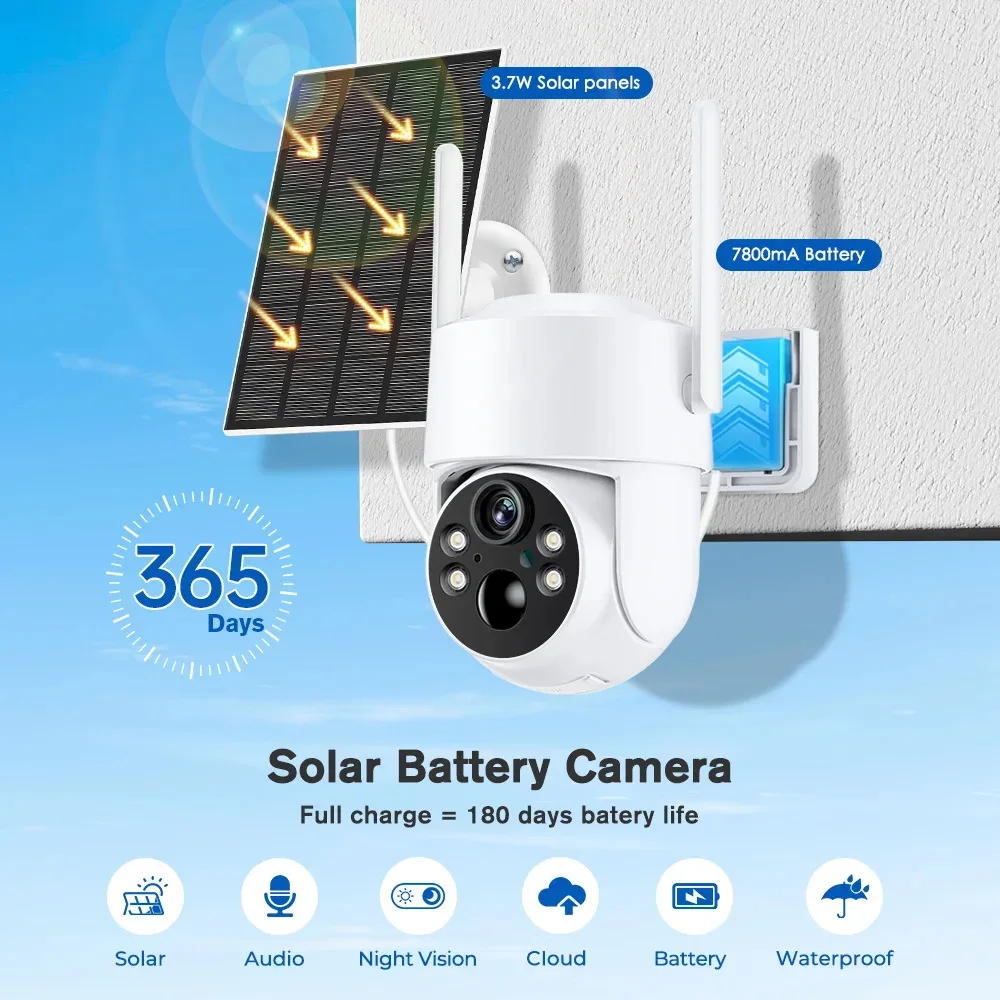 

Icsee Solar IP Camera Surveillance Wifi 3MP Night Vision Auto Track Webcam 360 PTZ CCTV Video Wireless Camera Outdoor Waterproof