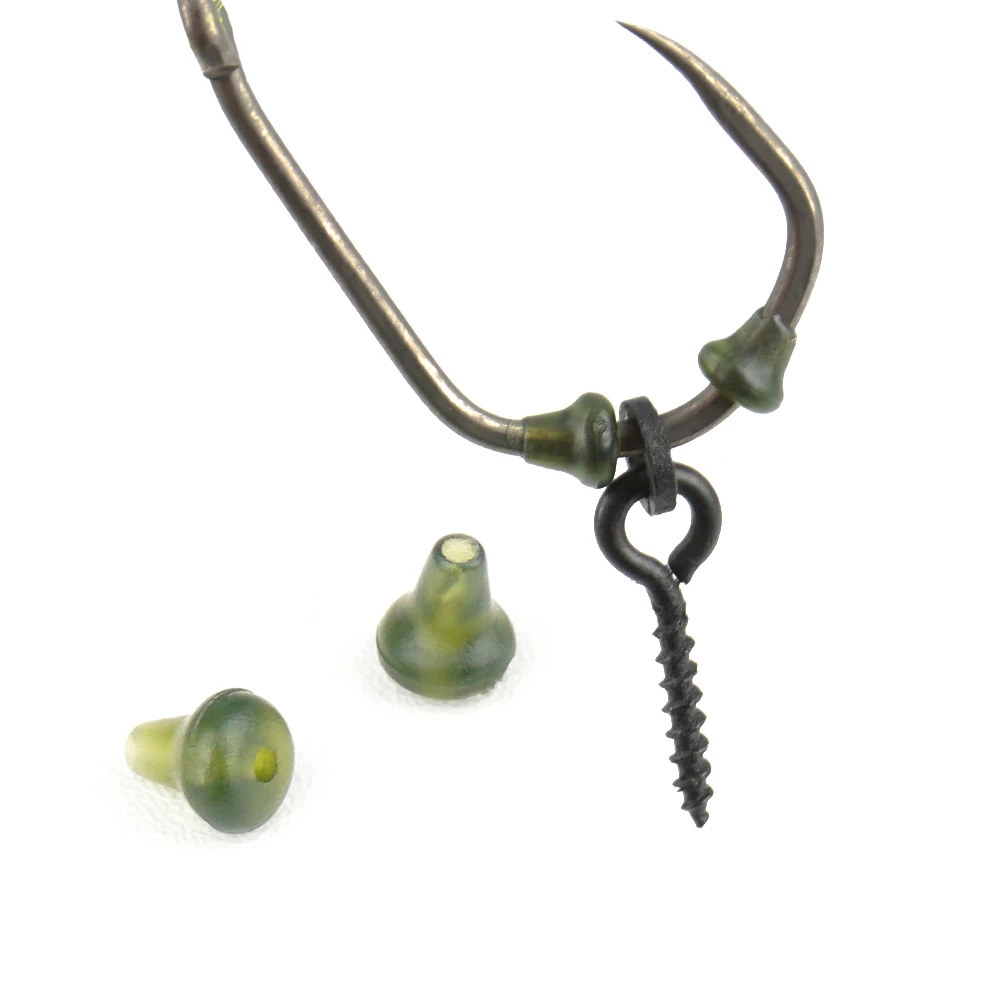 Hirisi 70pcs Carp Fishing Accessories Fishing Hook Bait Screw Stopper Rubber Bead For Ronnie Spinner Rig Boilies Stopping image 2