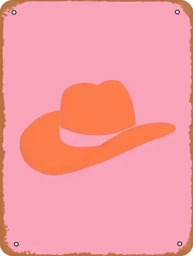 Muecddoa Howdy Pink Cowgirl pink and orange cowgirl hat Poster Bar Wall Decor... sign
