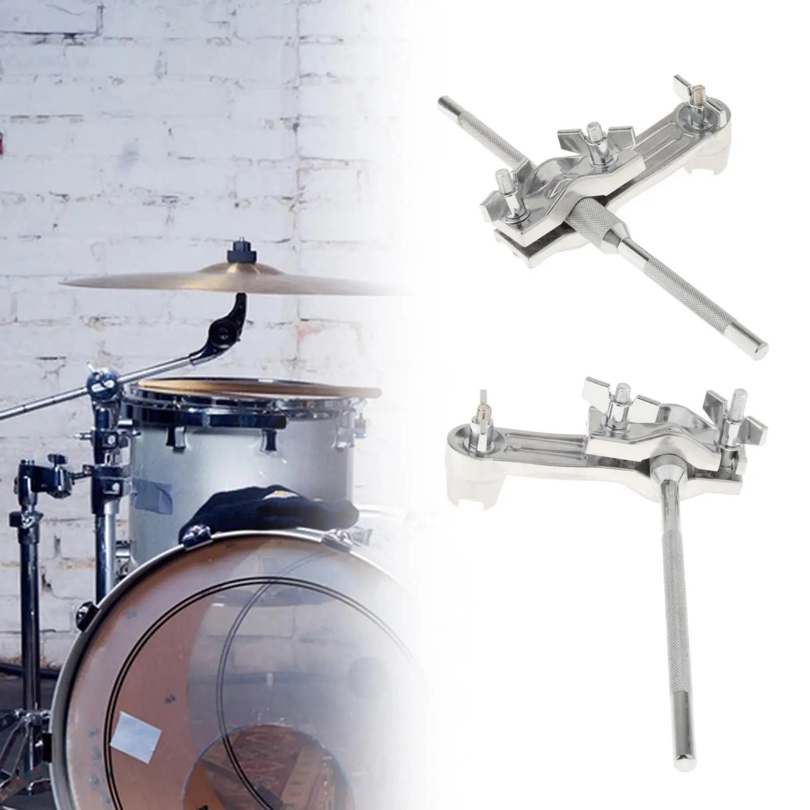 Adjustable Drum Cowbell Mounting Bracket - Sturdy Hardware Support for Musical Instruments