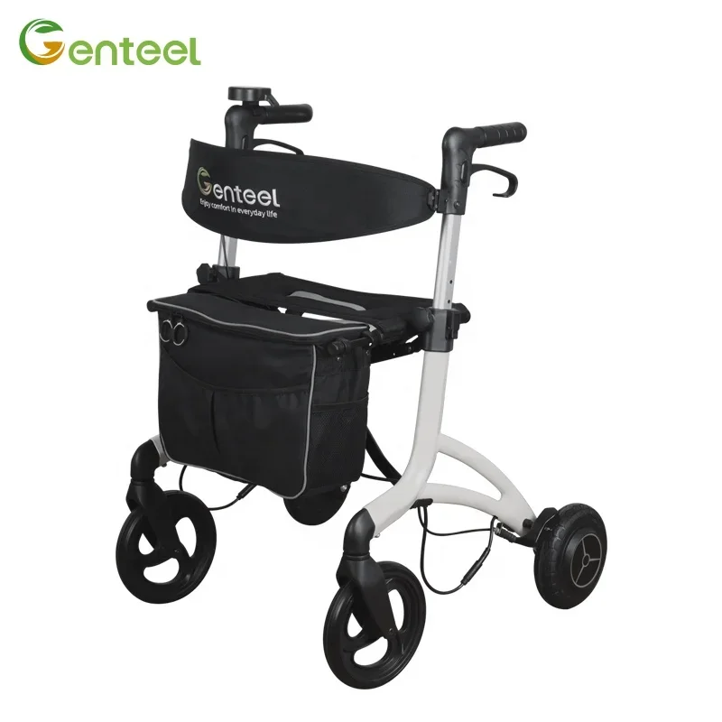 

Mobility Aluminum Height Adjustable Foldable Electric Rollator Walker For Elderly