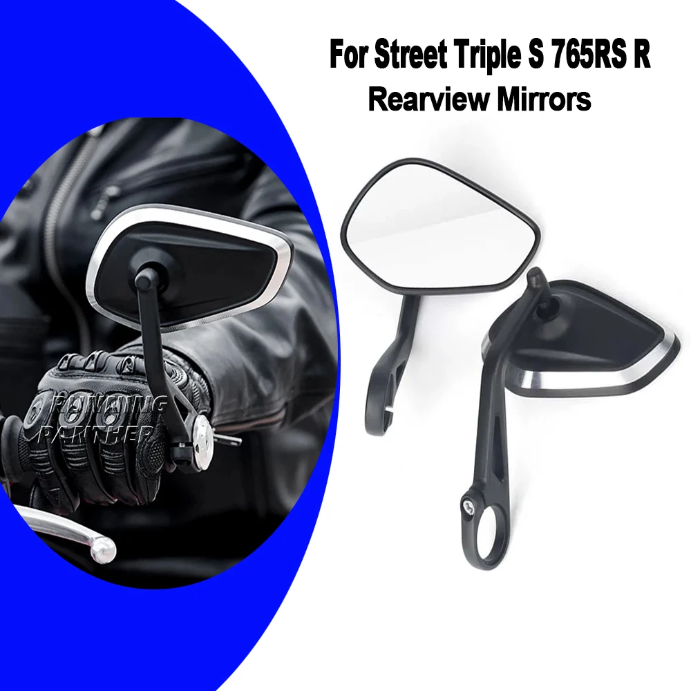 For Rocket 3 Street Triple S 765 765RS 765R Speed Triple 1200RS 1200RR Motorcycle Handlebar Rearview Handle Bar End Mirror Kit