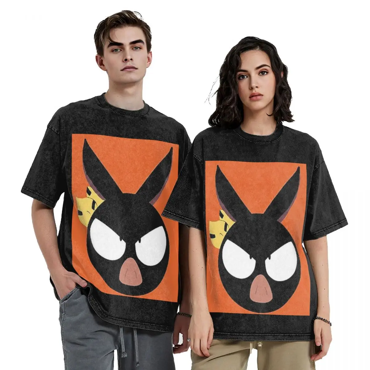 

P Chan Ranma Hip Hop Short Sleeve T-Shirts Washed Tops Tees Streetwear T Shirt Casual for Men Women