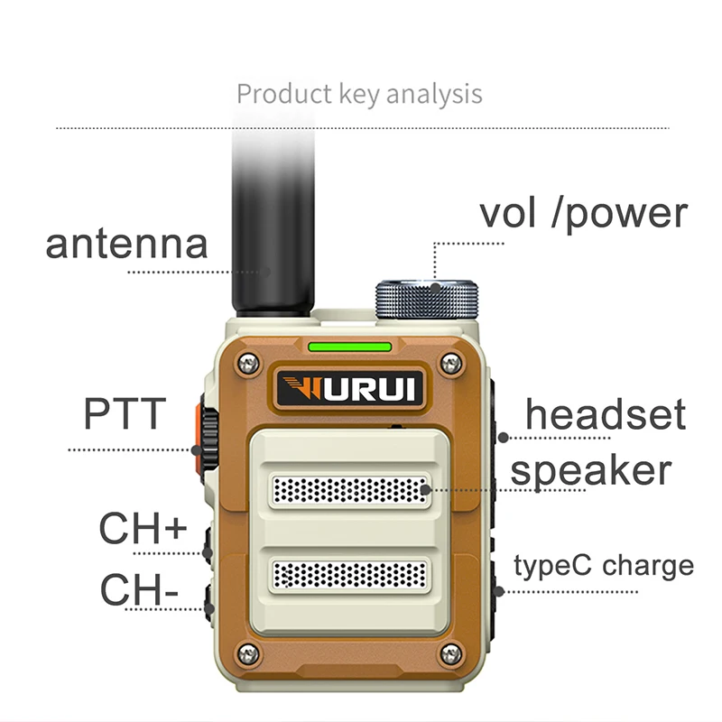 Wurui G63B walkie talkie uhf radios long range Portable ham Amateur Two-way radio profesional communicator children pmr446 scan