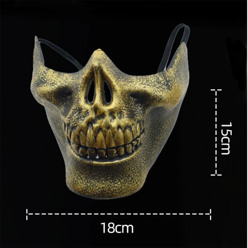 할로윈 해골 전사 마스크, 공포 악마 마스크, 무서운 해골 하프 페이스 마스크, 파티 가장 무도회 코스튬 코스프레 소품