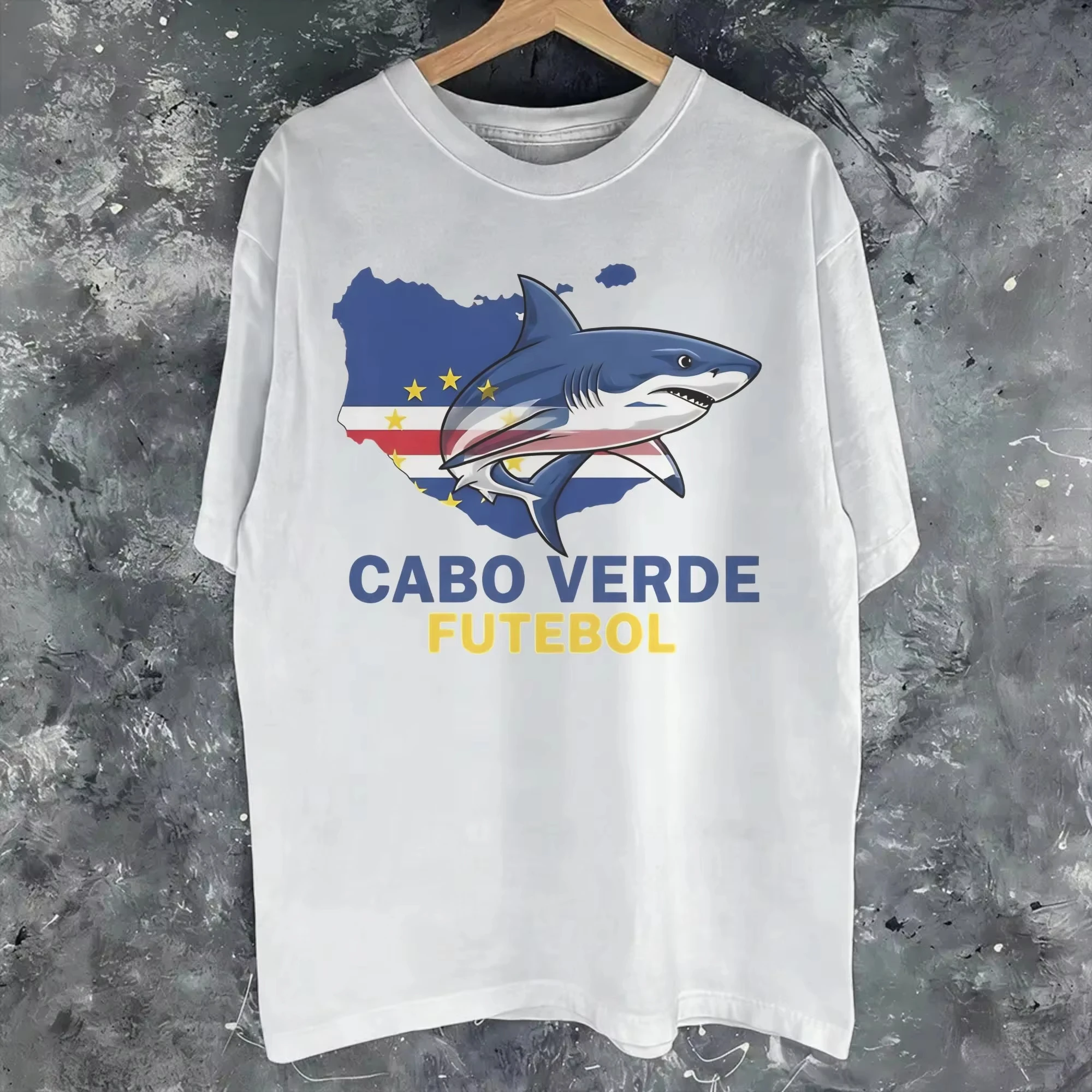 Cabo Verde Soccer Blue Shark Tee Shirt for Men Women Graphic