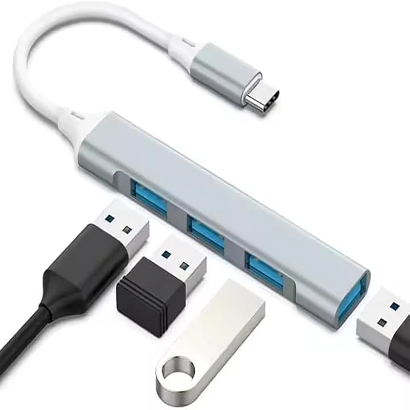 4 Port Type C Hub Splitter USB Adapter OTG Multi Connector Gaming Team Training Room Peripherals Link