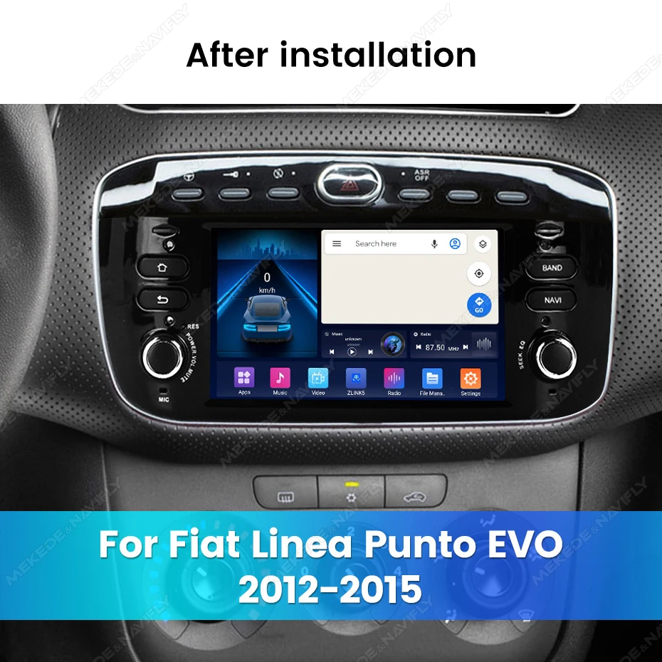 7 بوصة أندرويد سيارة ستيريو لاسلكي Carplay لشركة فيات لينيا بونتو EVO 2012-2015 سيارة مشغل وسائط متعددة رئيس وحدة لتحديد المواقع الملاح واي فاي #2