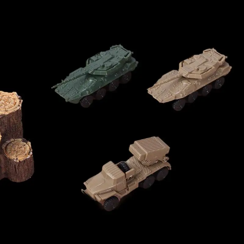 

Set of Steel Ball 4D Military Models - 4pcs, 1/144 Scale Soviet BM21 Hail Rocket Launcher and Italy Centaur B1 Tank