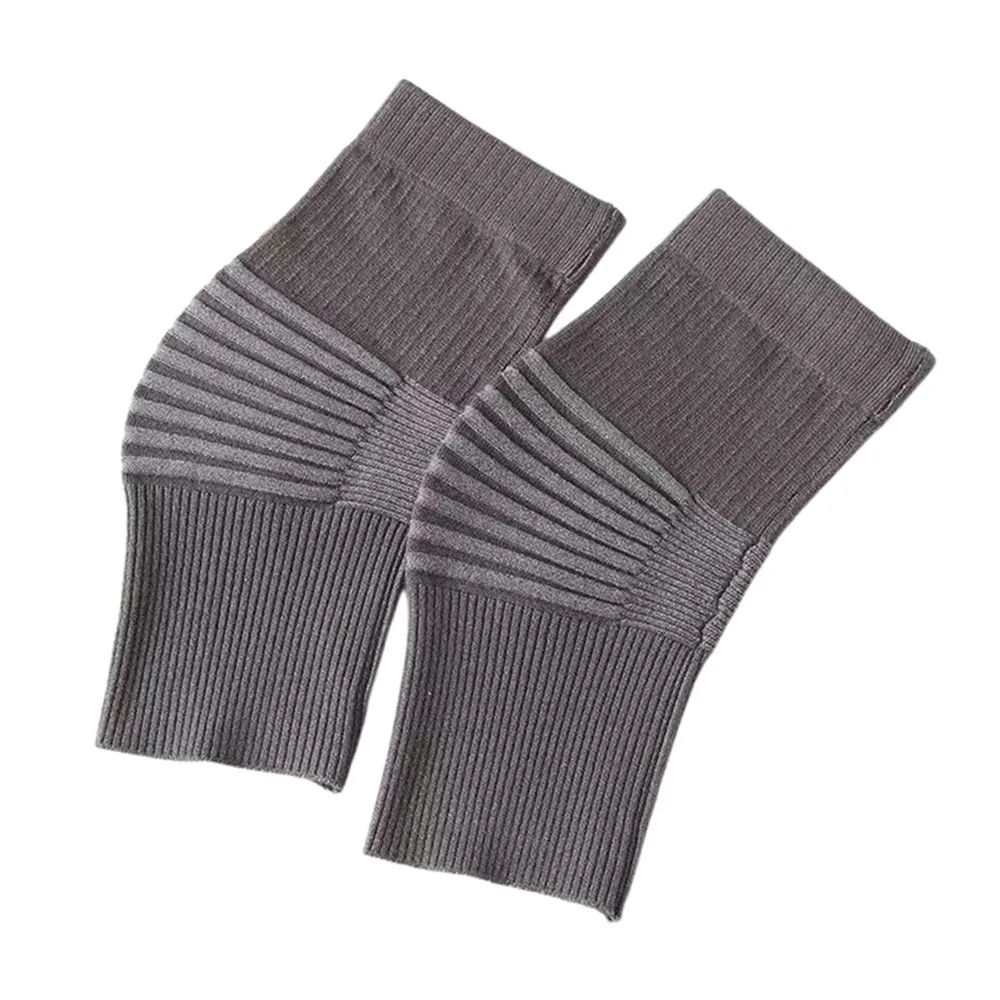 สนับเข่าผ้าฝ้ายสำหรับผู้หญิงและผู้ชาย แบบถัก ยืดหยุ่น กระชับ ป้องกันเข่า ให้ความอบอุ่น นุ่มสบาย