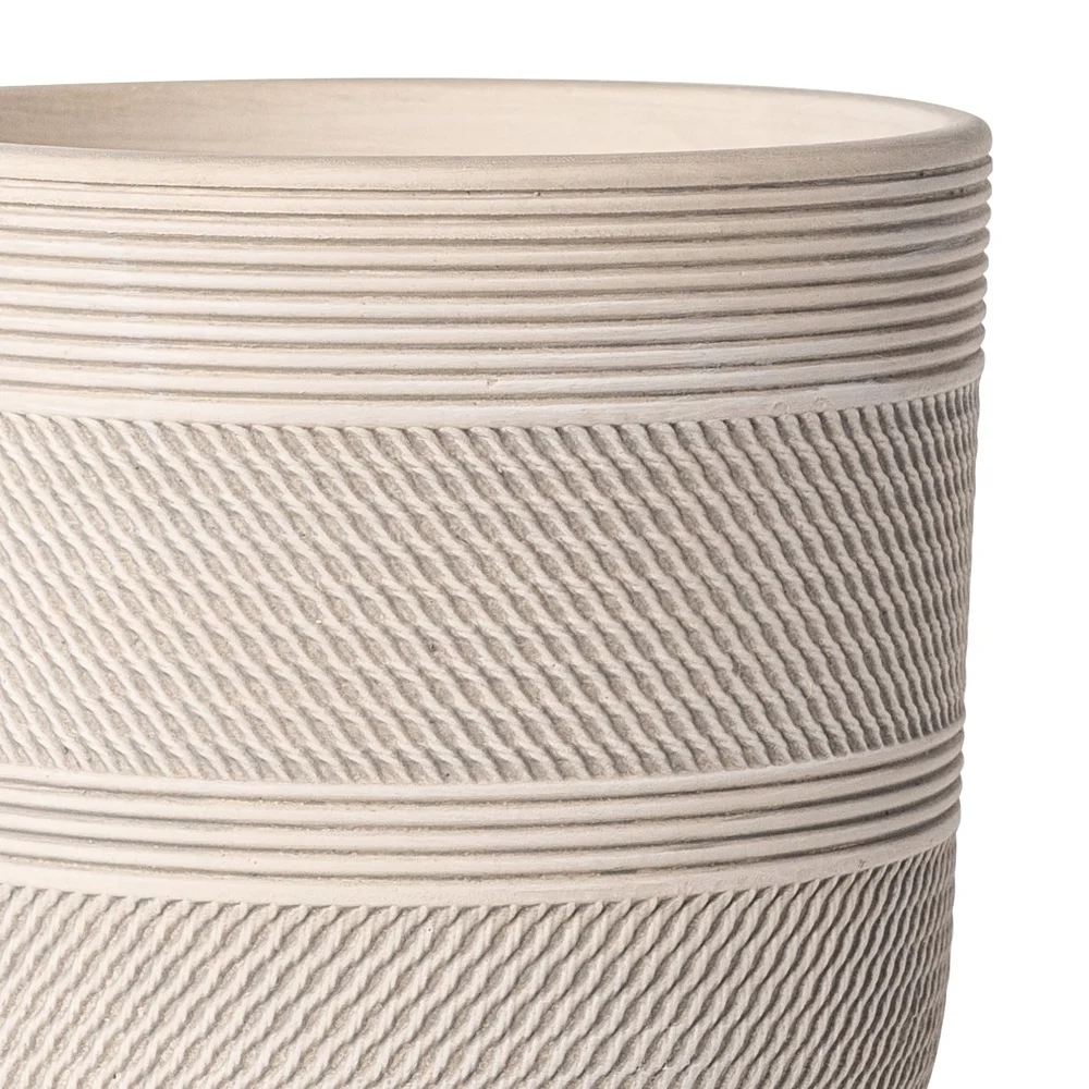 زارع سيراميك مستدير مع فتحات صرف، وعاء داخلي مخدد قوي، زهور عصارية، نباتات منزلية، ديكور منزلي