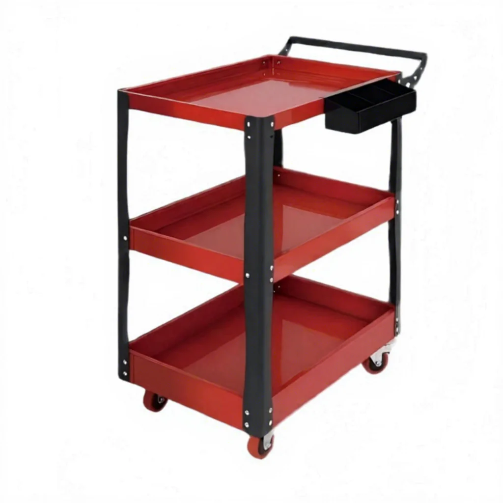 Multi Functional Heavy Duty Three Layer Steel Tool Cart Drawers OEM/ODM Customizable 300kg Capacity Keyed Lock For Garage