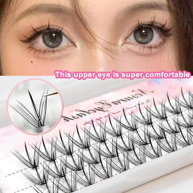 

Manga Thick Little Devil False Eyelashes Single Cluster Segmented Natural Simulation Cos Eyelashes Handmade Dramatic Volume