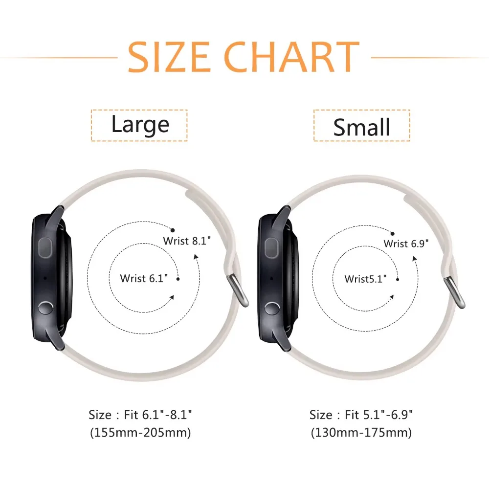20mm Soft Silicone Band For Samsung Galaxy Watch 7 6 5 4 40mm 44mm/Watch 4 6 Classic/Active 2/5Pro 45mm/Watch 3 41mm Bracelet