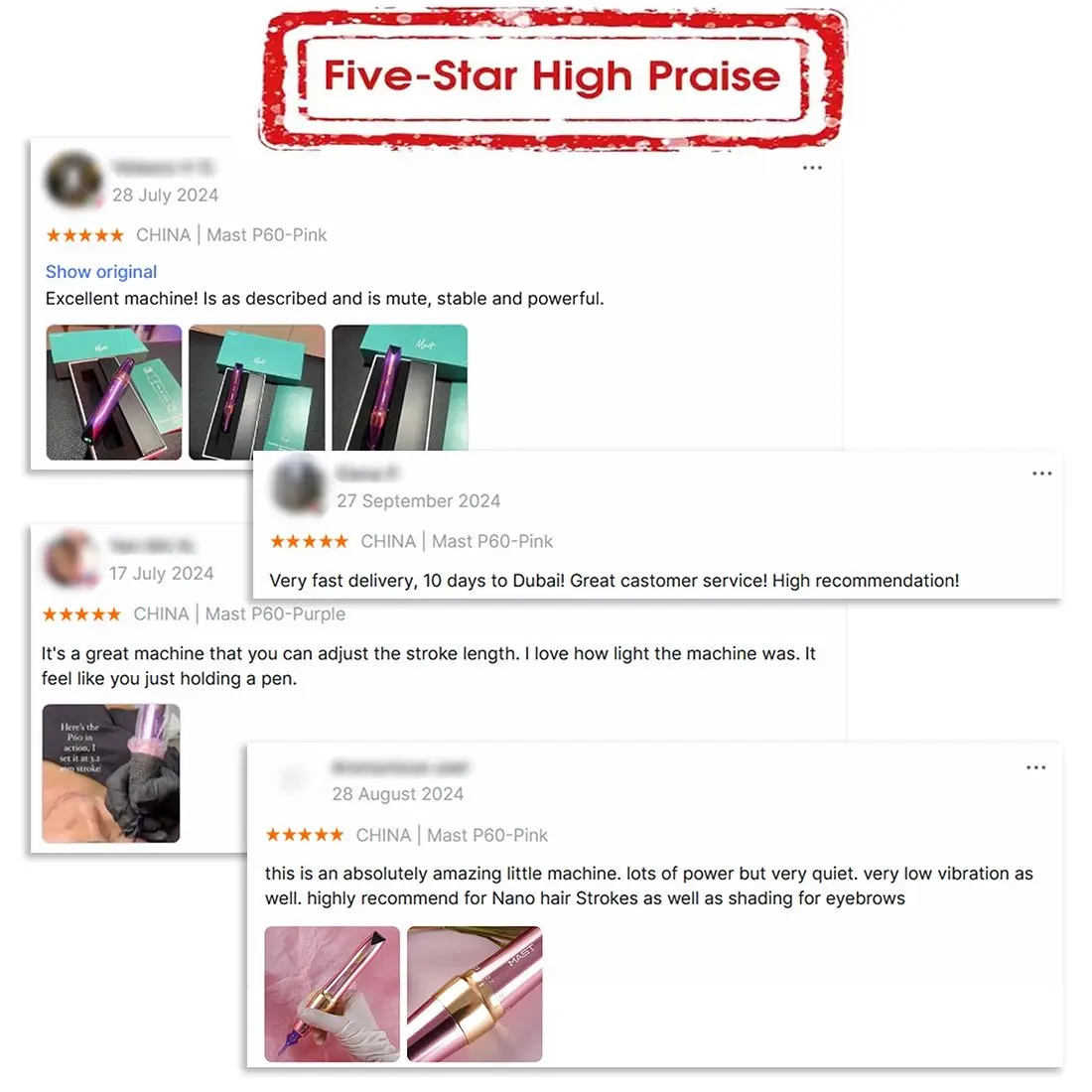 ماست P60 ماكينة قلم الوشم اللاسلكية 5 ضربات طول 2.2 ملم - 3.2 ملم تجميل دائم للفنانين المحترفين الحواجب كحل الشفاه #6