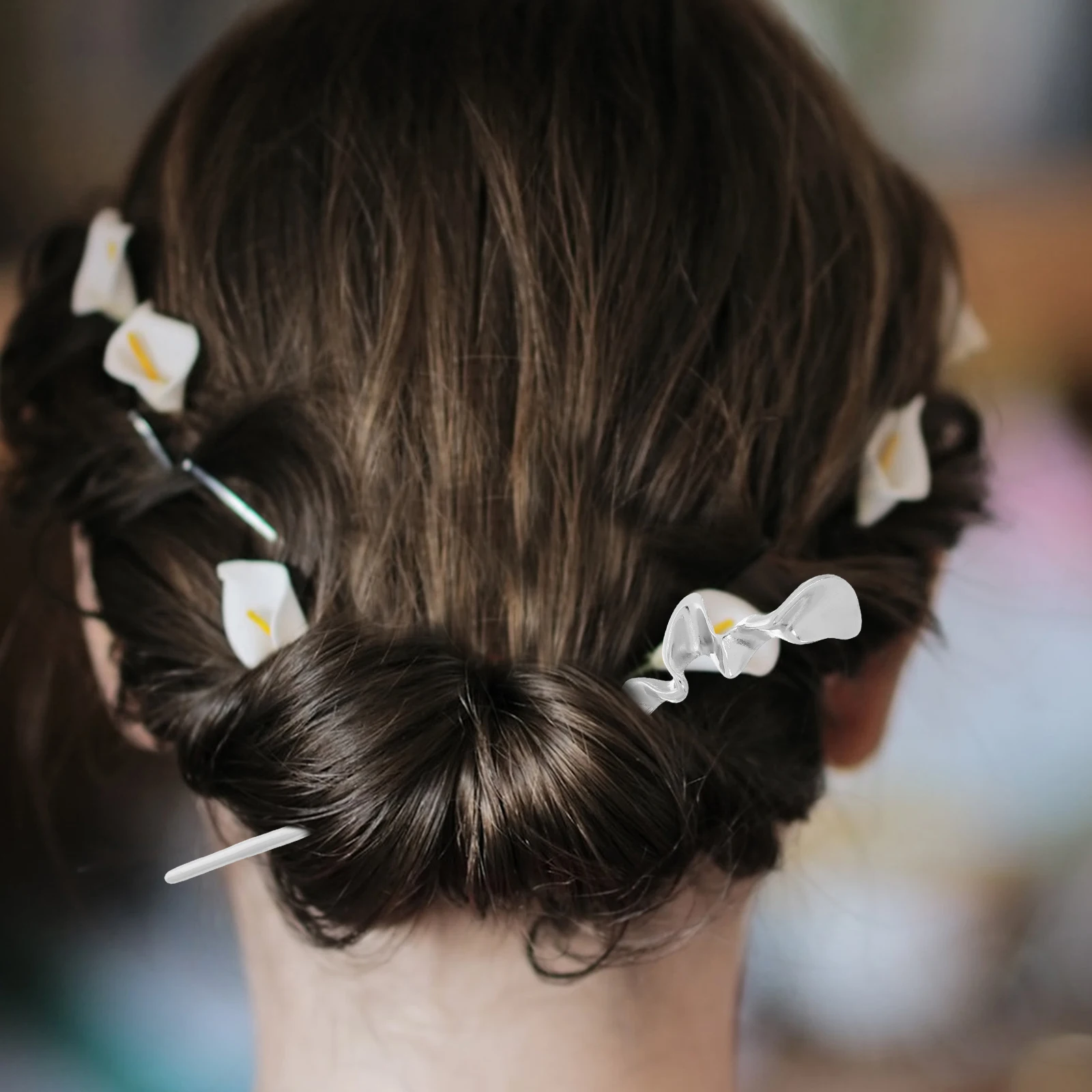 

2Pcs Metal Chopsticks Geometric Mirror Design Hairstyling Accessories for Buns Women Hair Sticks Long Hair Decorative Wedding