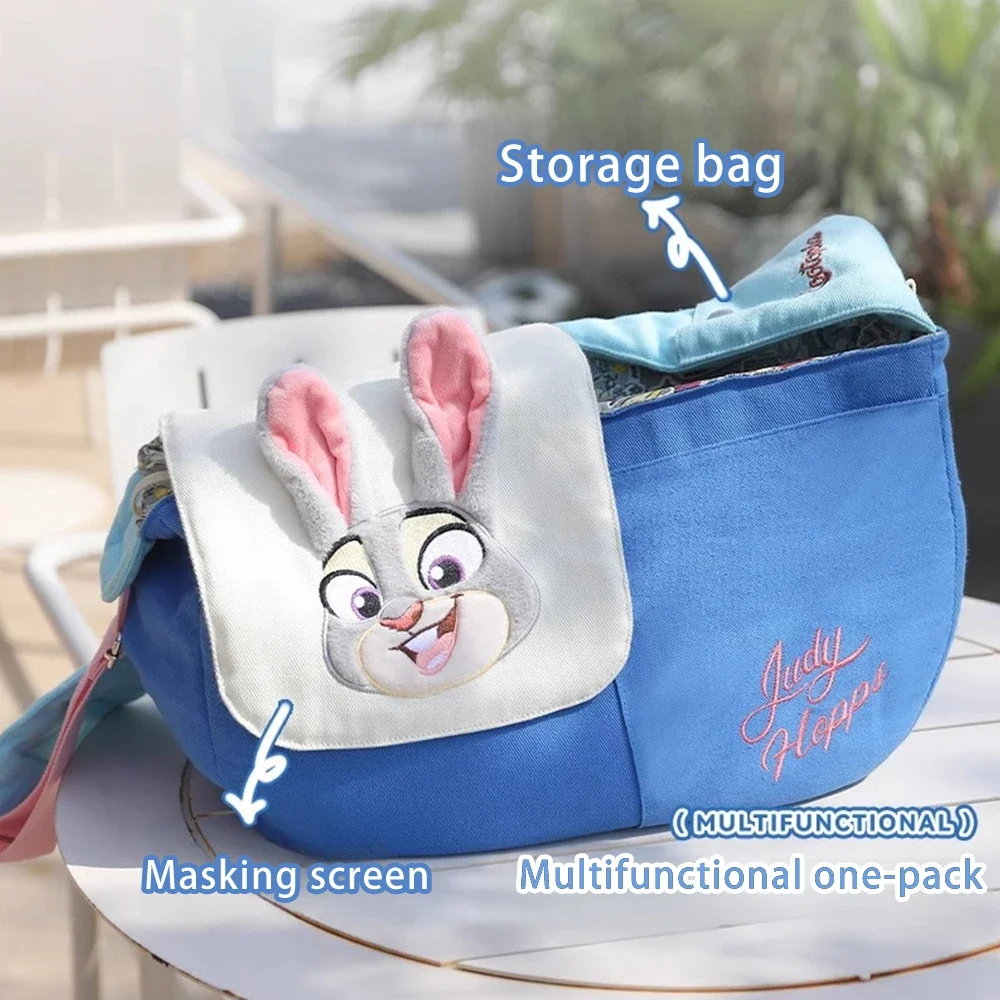 Zootopia Judy Hoppers Bolso bandolera grande para mascotas, bolso de mano espacioso para gatos y perros pequeños, mochila de viaje al aire libre manos libres