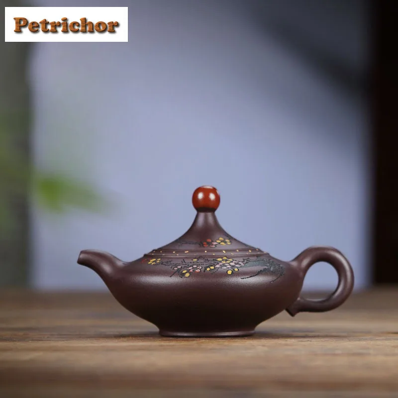 

150ml Luxury Yixing Purple Clay Teapots Handmade Plum Blossom Pot Raw Ore Purple Mud Kettle Chinese Zisha Tea Set Cafes Gift