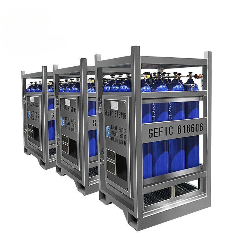 DNV 2.7-1 Standard 16pcs Cylinder Lifring Frame Basket Offshore Gus Bottle Rack