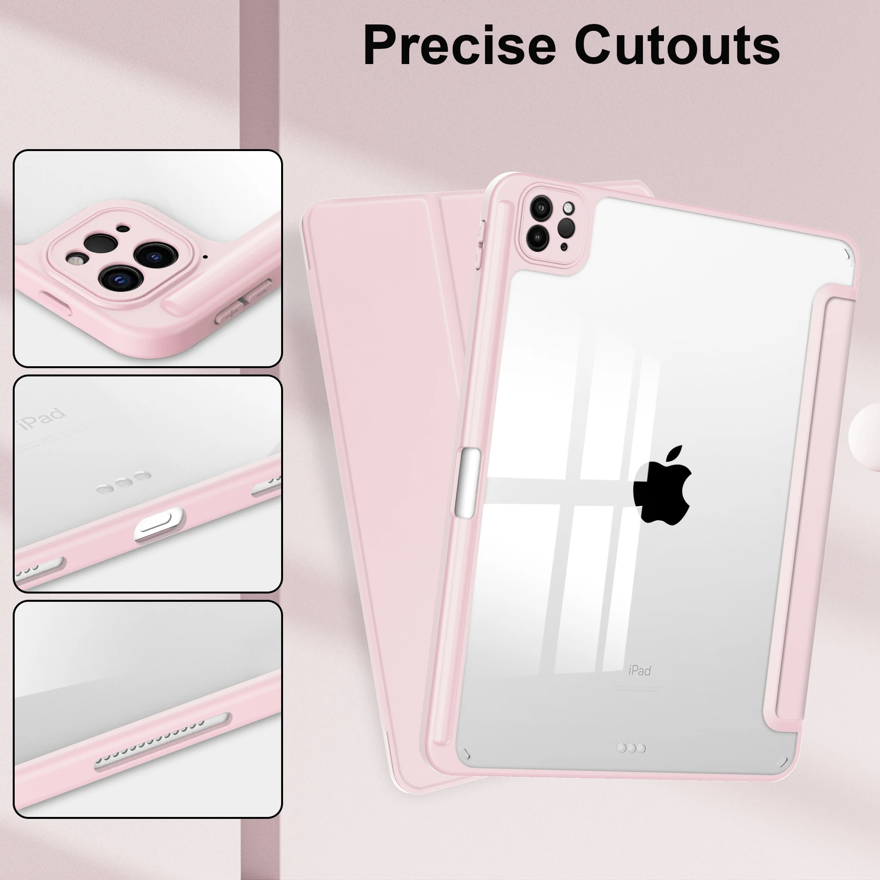 حافظة خلفية فاخرة عالية لجهاز iPad Pro 12.9 بوصة 6th/5th/4th/3rd Generation 2022/2021/2020/2018 مع غطاء حامل القلم الرصاص