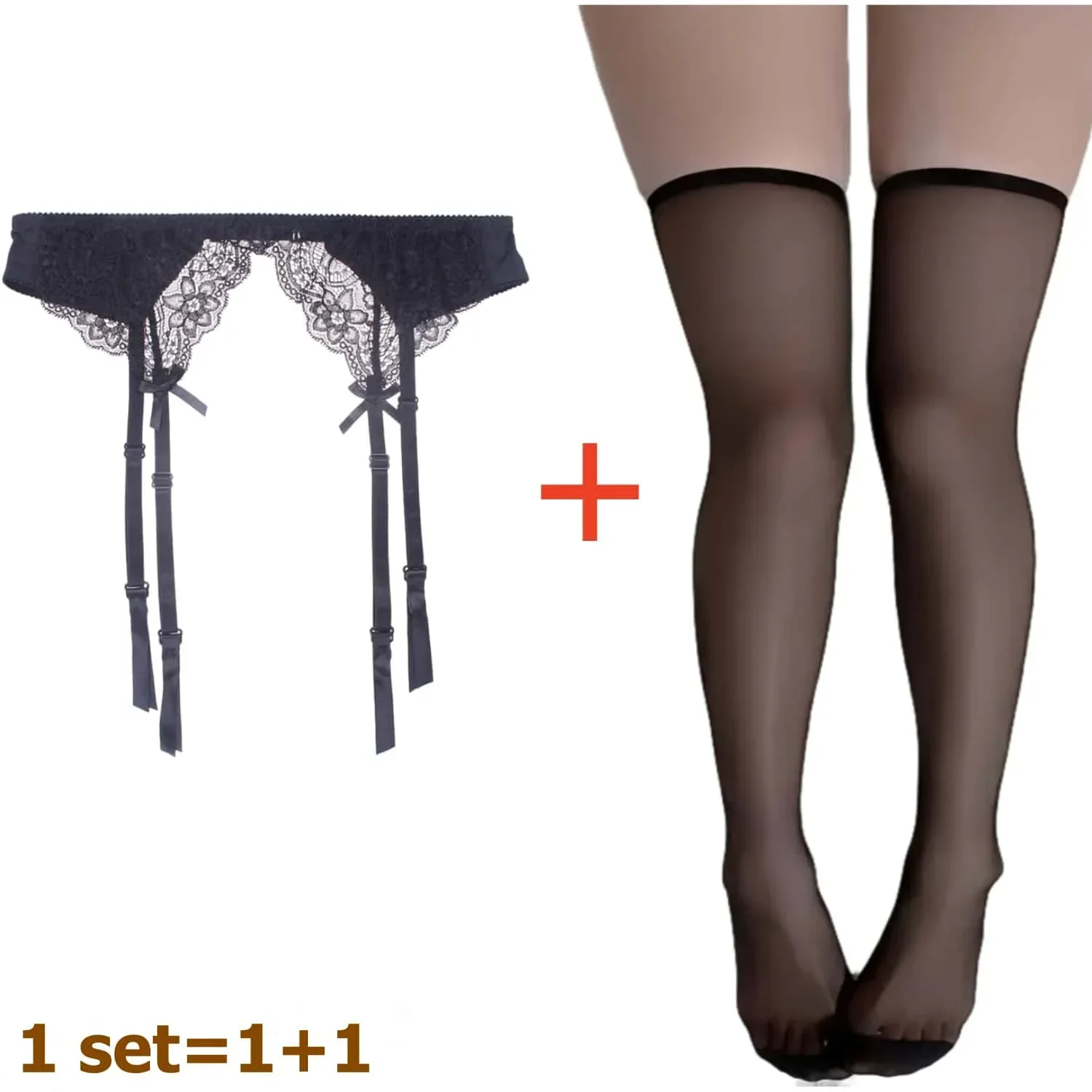 2PCS SET Sexy Frau Bowknot Fishnet Strumpf Strumpfband Spitze schwarze Strümpfe Plus Größe Dünne Hohe Taille Strumpfhosen Socken strumpfhosen