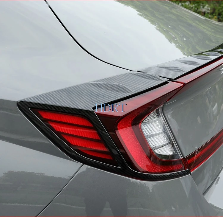 

For Hyundai Sonata 2020 5PCS ABS Chrome/carbon fibre Car Rear Light Taillights Cover Trim Car Styling Accessories