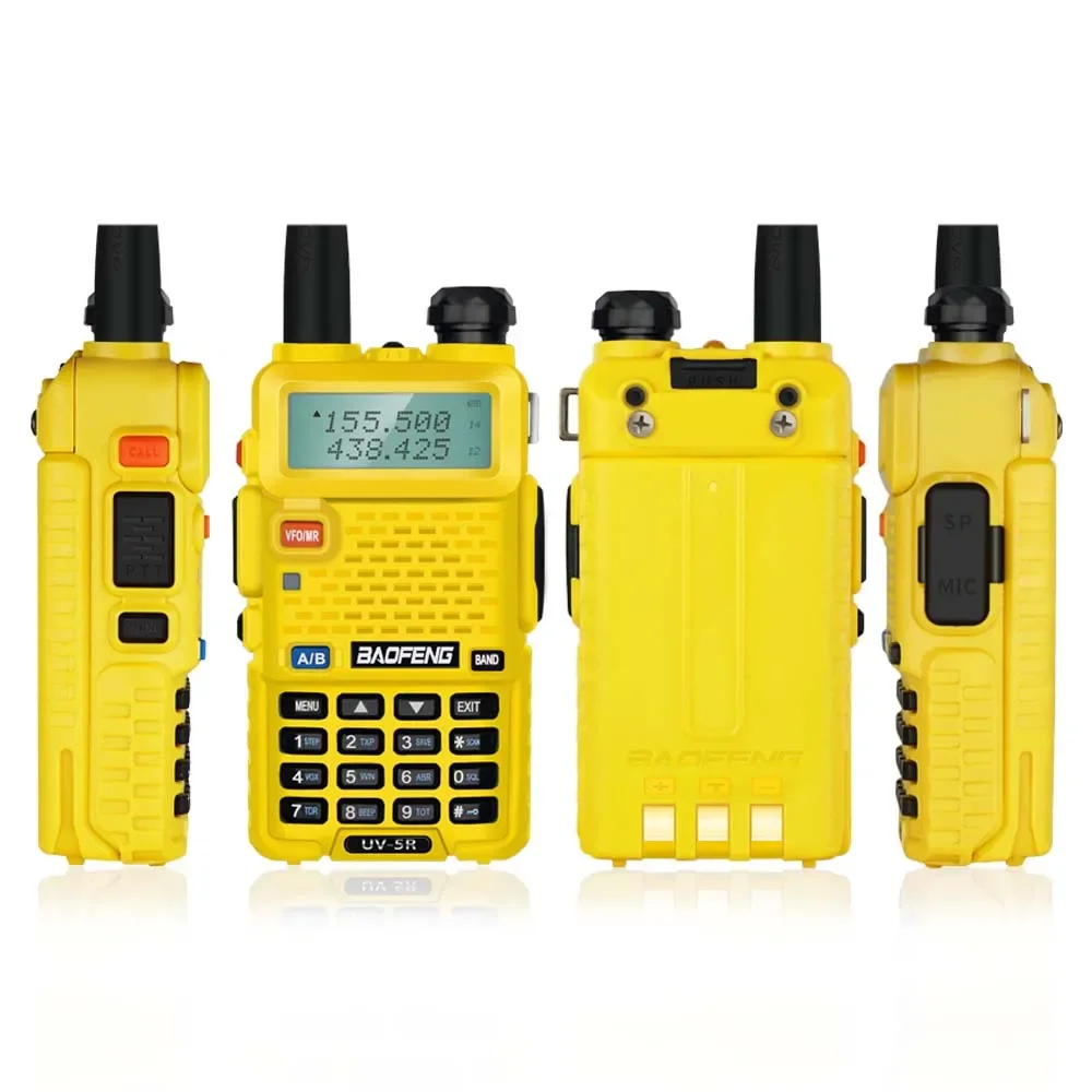 Baofeng uv 5r walkie talkie estação de rádio em dois sentidos presunto boafeng rádio 2pcs poderoso dupla vhf/uhf walike-talkies para a caça 10km