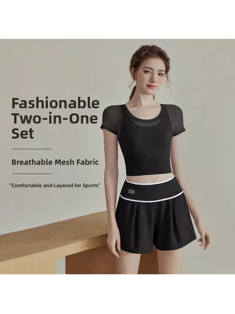 

Женский топ для йоги и фитнеса, летняя новинка, для бега, велоспорта, пилатеса, дышащая, влагоотводящая спортивная одежда