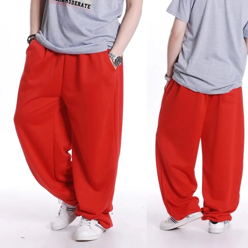 Fashion Men Sweatpants Streetwear Hiphop Joggers Casual Loose Baggy Wide Leg Track Pants Cotton Plus Size 4XL Dance Clothing