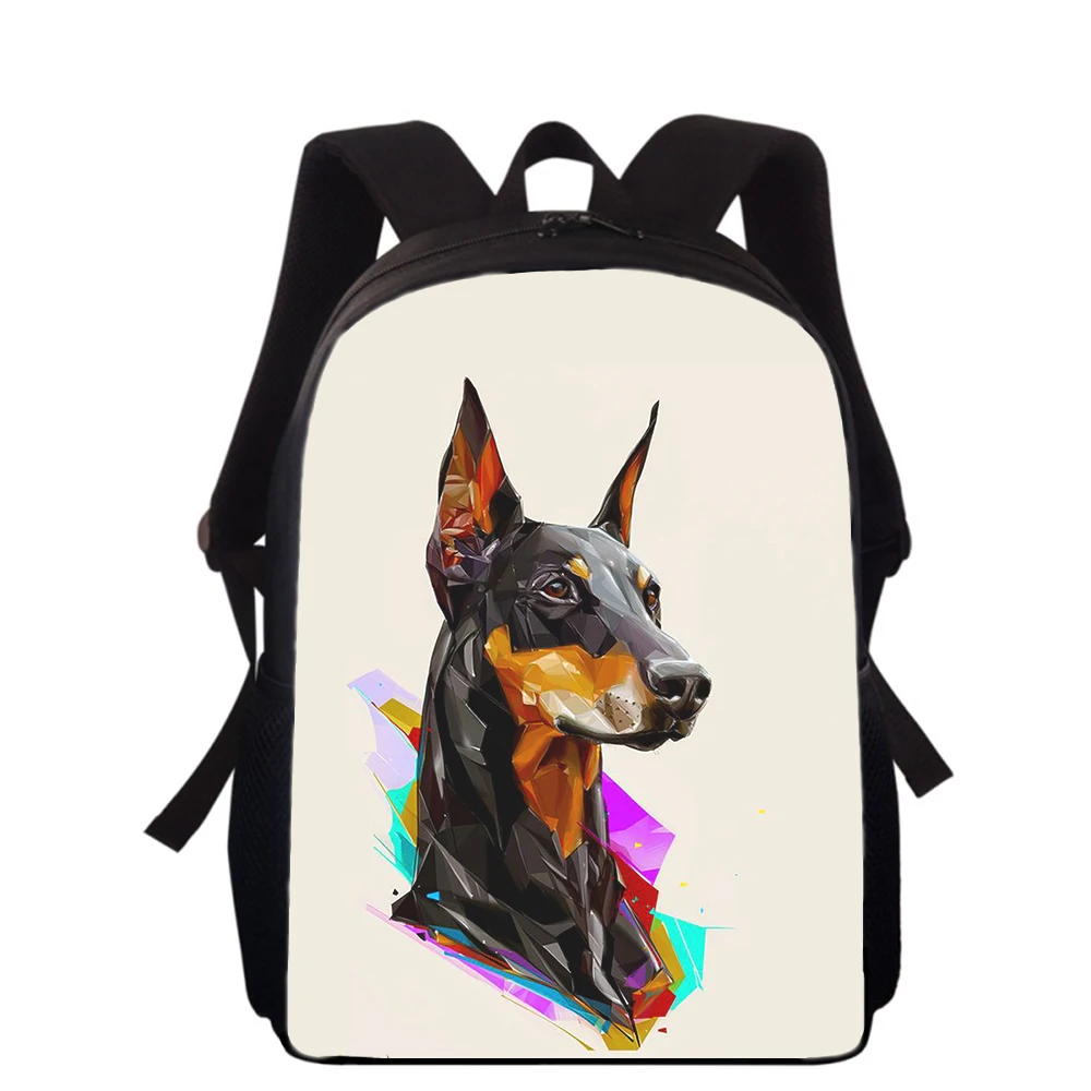 Doberman cool dog-mochila con estampado 3D para niños, mochilas escolares de primaria para niños y niñas, 16"