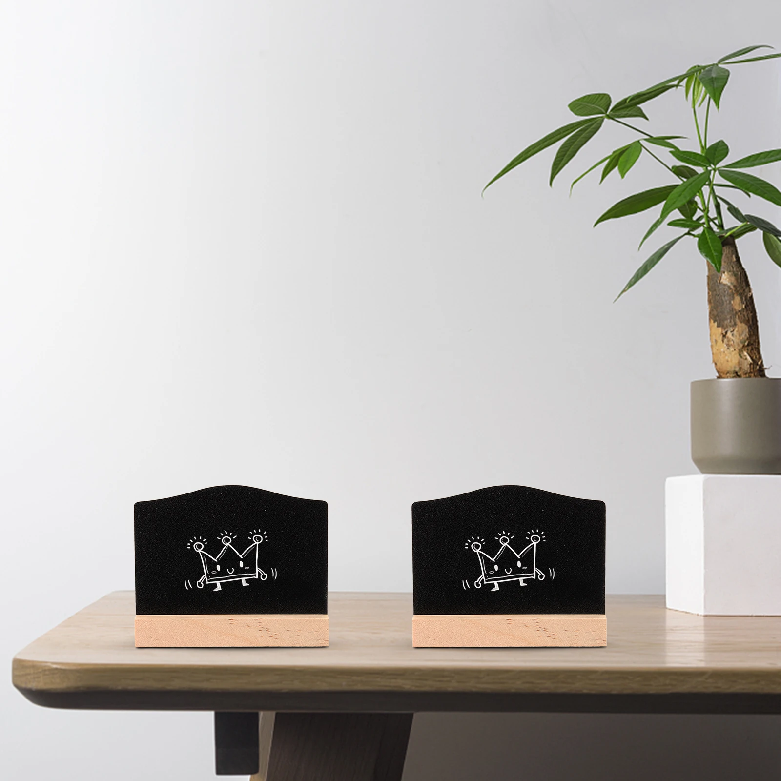 

Wooden Blackboard Ornaments Message Double Sided Chalkboard Sign Mini Tabletop Signs Bamboo Cafe