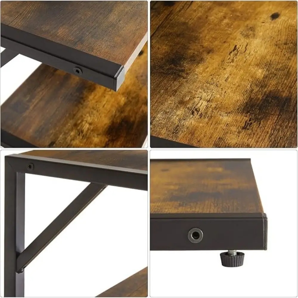 2-Tier Desktop Printer Stand Multi-Function Stable Support Storage Shelf Neatly Arranged Sturdy Structure Desktop Book Rack