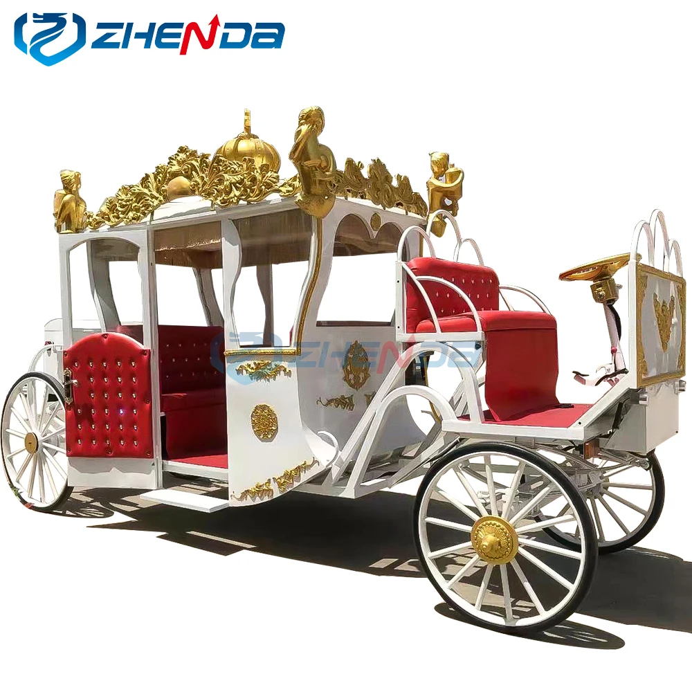 Luxury Horse Carriage Carts Royal Electric Vehicle New Style Wedding Horse Drawn Carriage Trailer for Sale