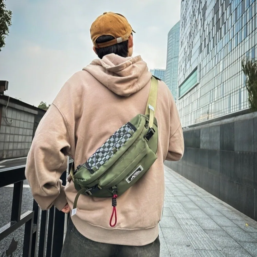 

Повседневная мужская нагрудная сумка, водонепроницаемая нейлоновая сумка на плечо большой вместимости, дышащая поясная сумка через плечо с регулируемым ремешком, походная сумка