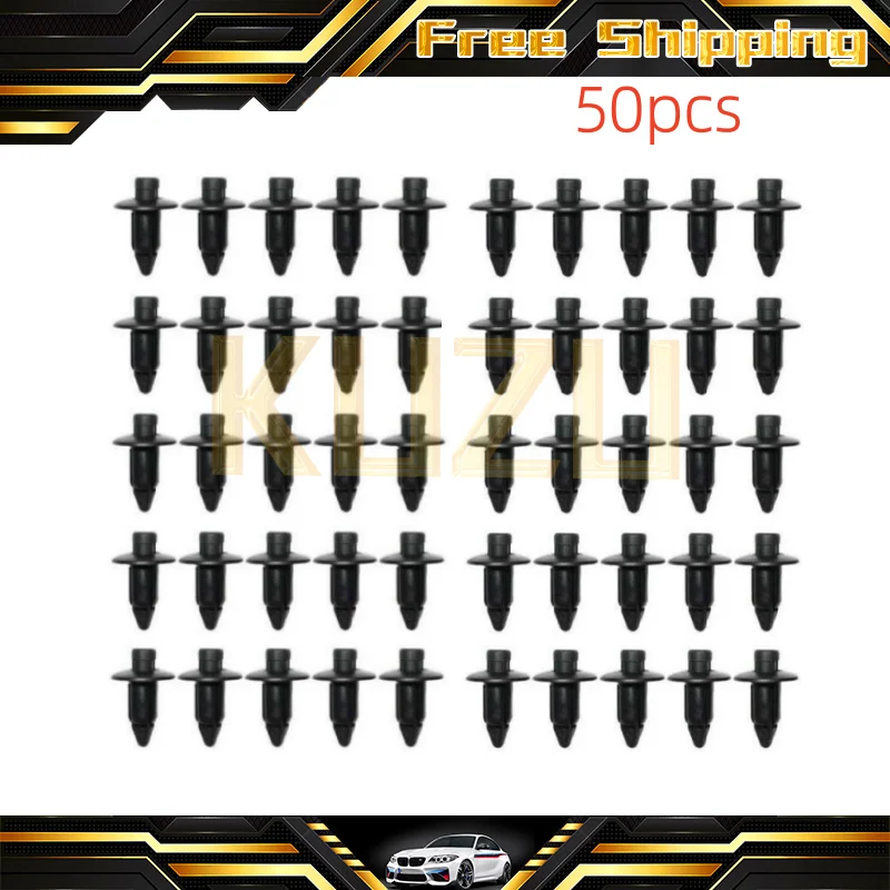 50PCS 66824-01G00 90116-SP0-003 Nylon Bumper Seal Grill Rivet Push-Type Retainer Clips For Honda Nissan