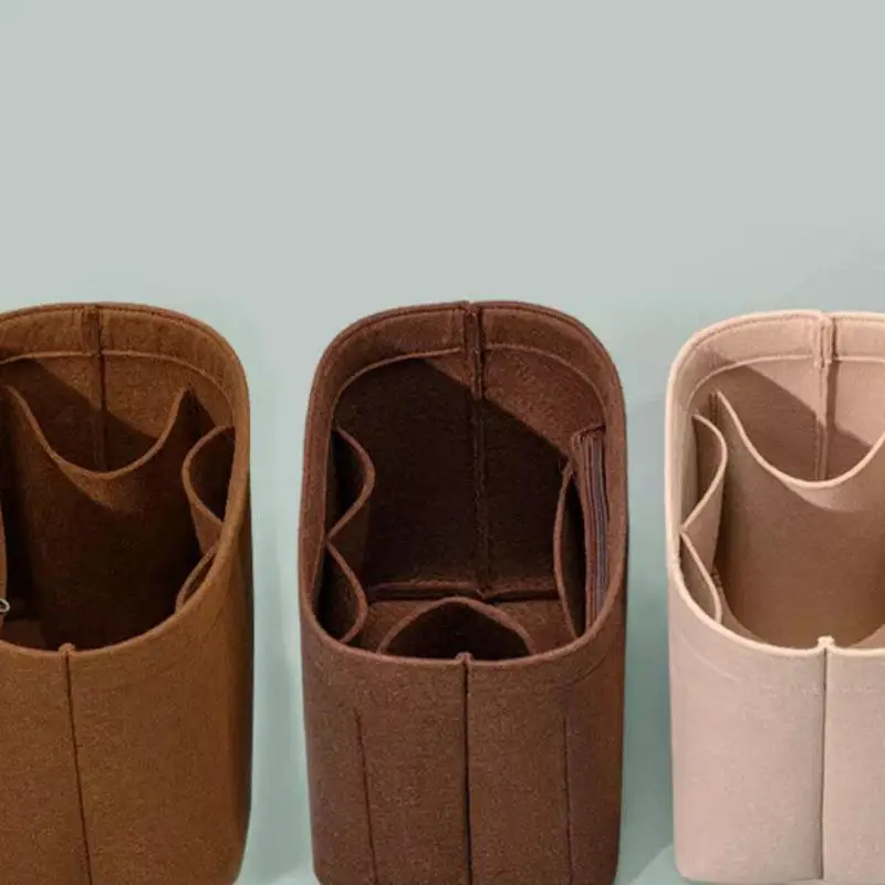 حار SALEFelt إدراج حقيبة منظم مستحضرات التجميل لحقيبة Goyard ، أكياس ماكياج مع سحاب ، الحقيبة الداخلية تناسب حقائب اليد الفاخرة النساء #5