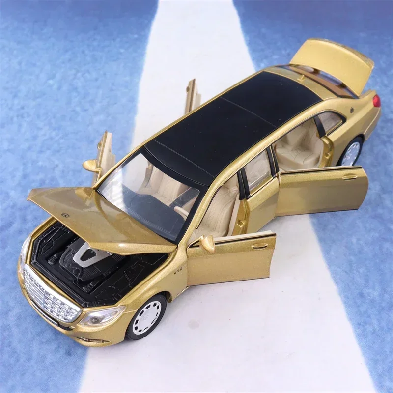 1:32 Mercedes Benz Maybach S650 Extended version Diecast Metal Alloy Model car Sound Light Collection Kids Toy Gifts A85