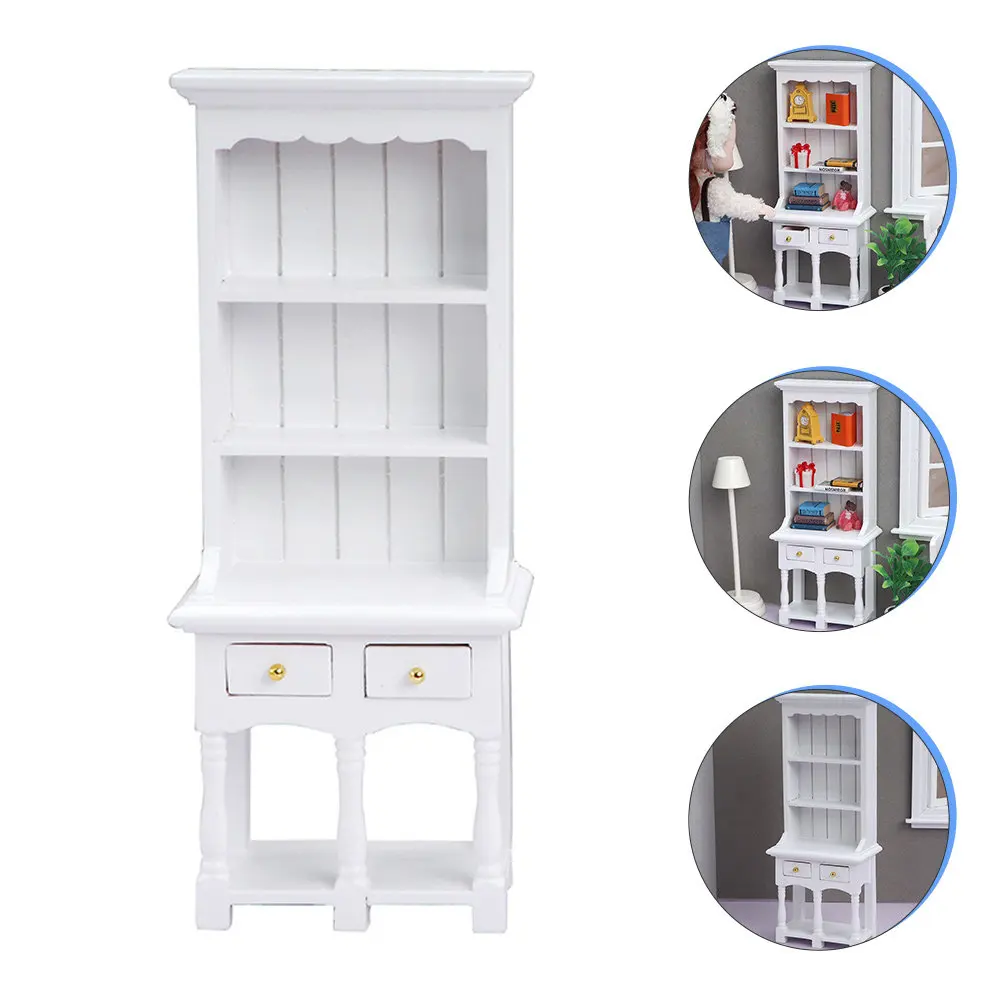 

Миниатюрный книжный шкаф для кукольного домика, деревянный, легкий, изысканный, для детских ролевых игр, декоративная миниатюрная мебель