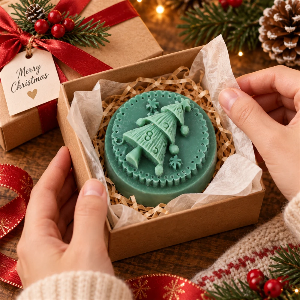 Relief Christmas Tree Round So - Soap Making Gifts ulasan dan harga