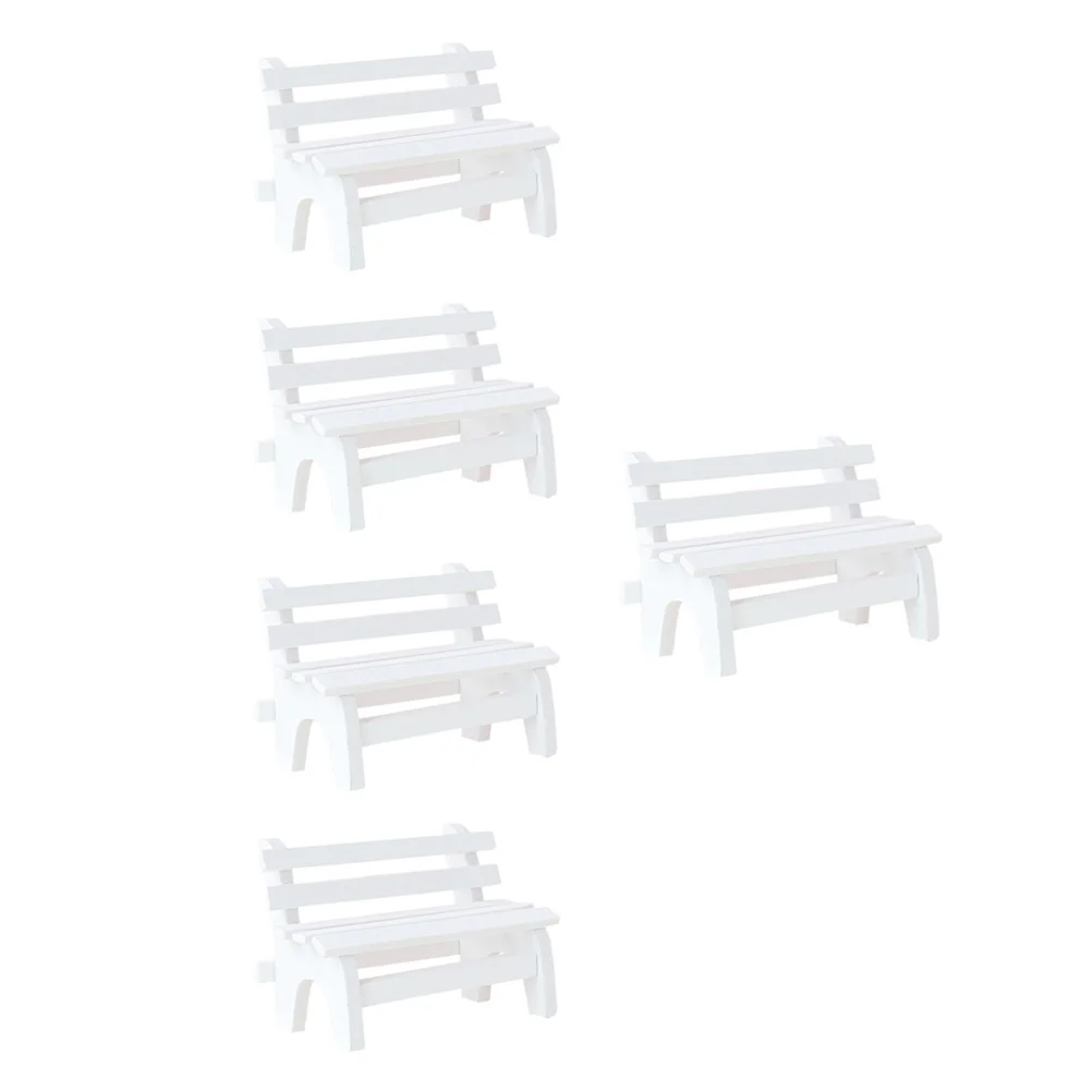 

Mini Wooden Chair Hollow Design Craft Photo Props Miniature Garden Decoration Dollhouse Bench Model Ornaments Outdoor
