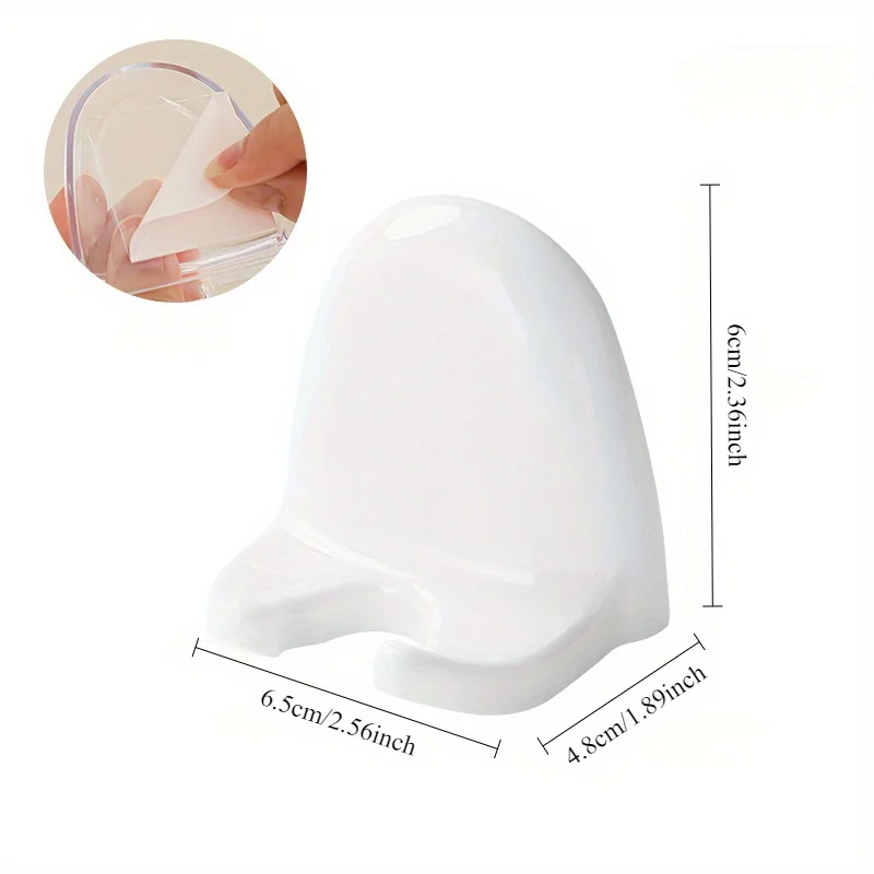 1 plastic adhesive hook, bathroom wall-mounted shaving kit holder, plug storage rack, bathroom hole-free storage rack