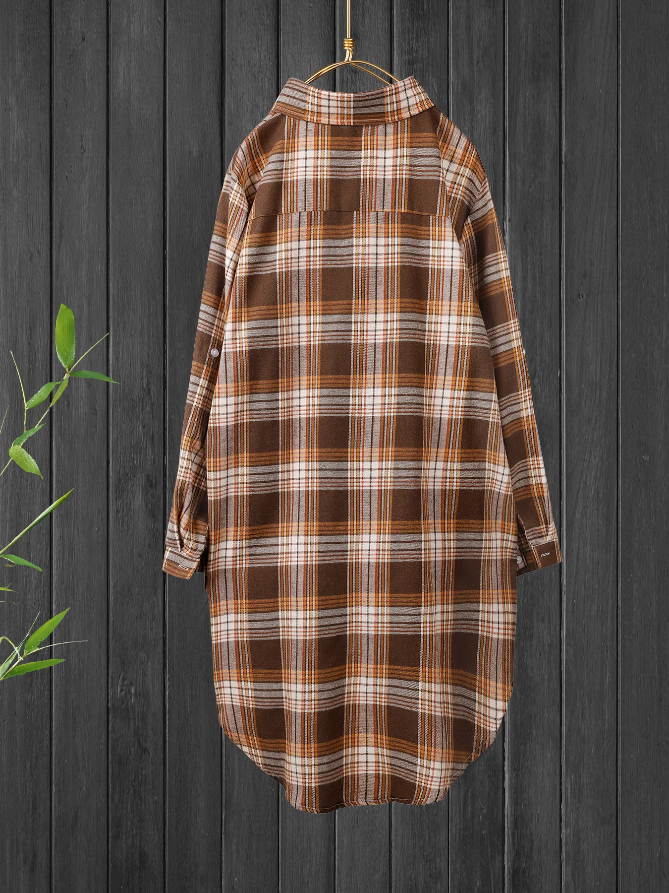 2024 Plaid Shirt for Women Travel Essential Chic Elegant Woman's Blouse Korean Style Loose Style Fat Woman's Wardrobe