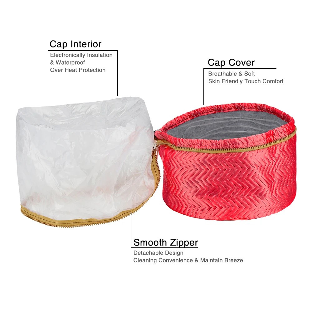 غطاء باخرة الشعر، غطاء تسخين الشعر الكهربائي، قبعة العلاج الحراري، مقاومة للماء، قبعة التسخين الذاتي، العناية بتصفيف الشعر المغذي