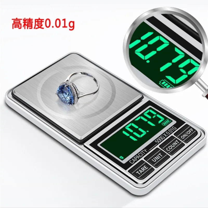 

100g-500g 0.01g Portable Mini Pocket LED Balance Jewelry Scale USB Rechargeable Digital Electronic High Precision Jewelry Scale