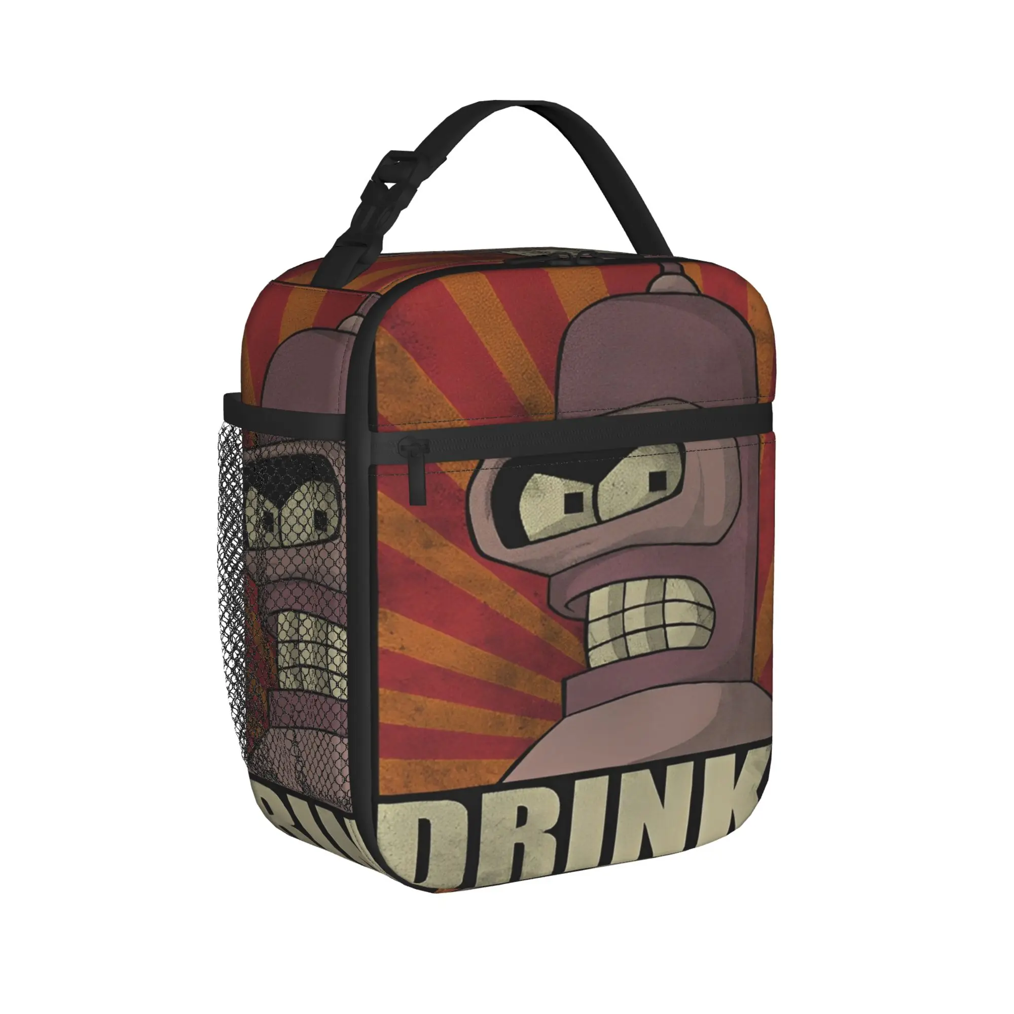 Futuramas Bender Bolsas térmicas isoladas para almoço, para piquenique, portátil, caixa térmica para homens e mulheres, caixa térmica para almoço