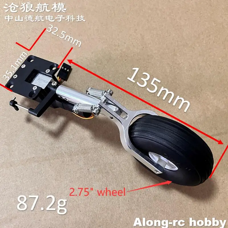 Pièce d'avion RC, nez rétractable de 140mm, Double ressort, train d'atterrissage à genoux, roue de 2.75 pouces pour avion de 3 à 6kg, modèles de bricolage