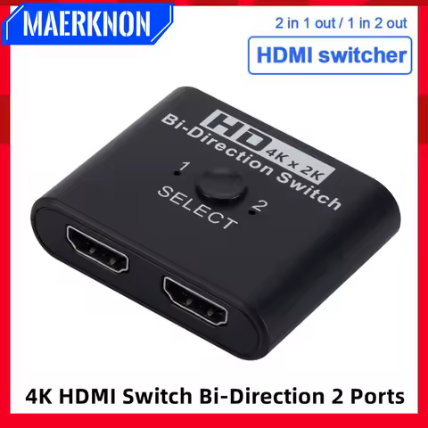 4K 60Hz HDMI Switch 2 Ports 1 in 2/2 in 1 Out Video Splitter For Laptop PC Xbox PS3/4/5 TV Box To Monitor TV Projector Adapter