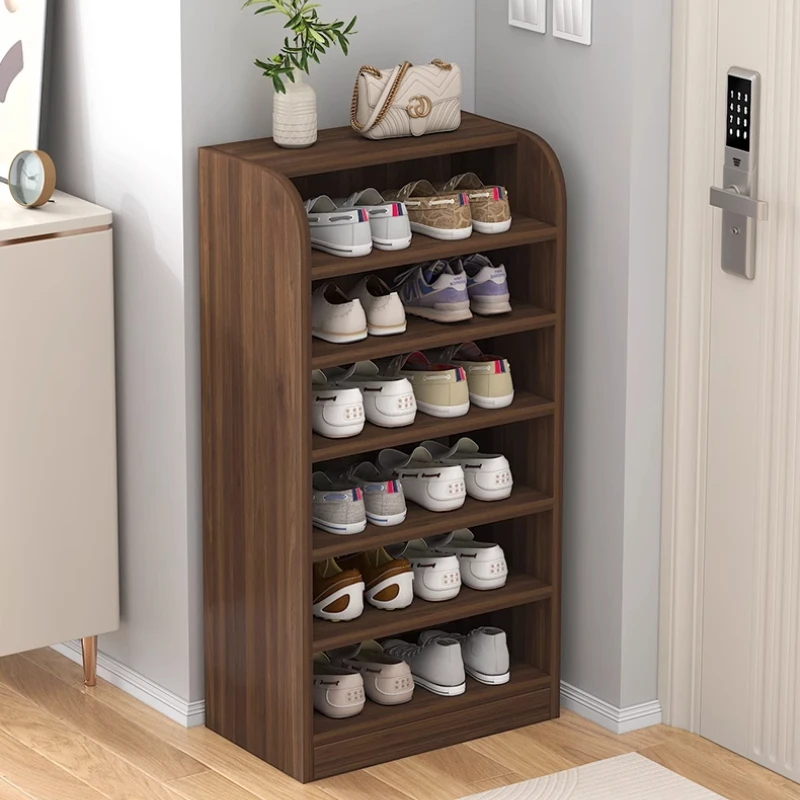 Solid Wood Shoe Rack Multi-layer Household Pure Small Narrow Cabinet Storage Box Door Artifact Drawer Economical Space-saving