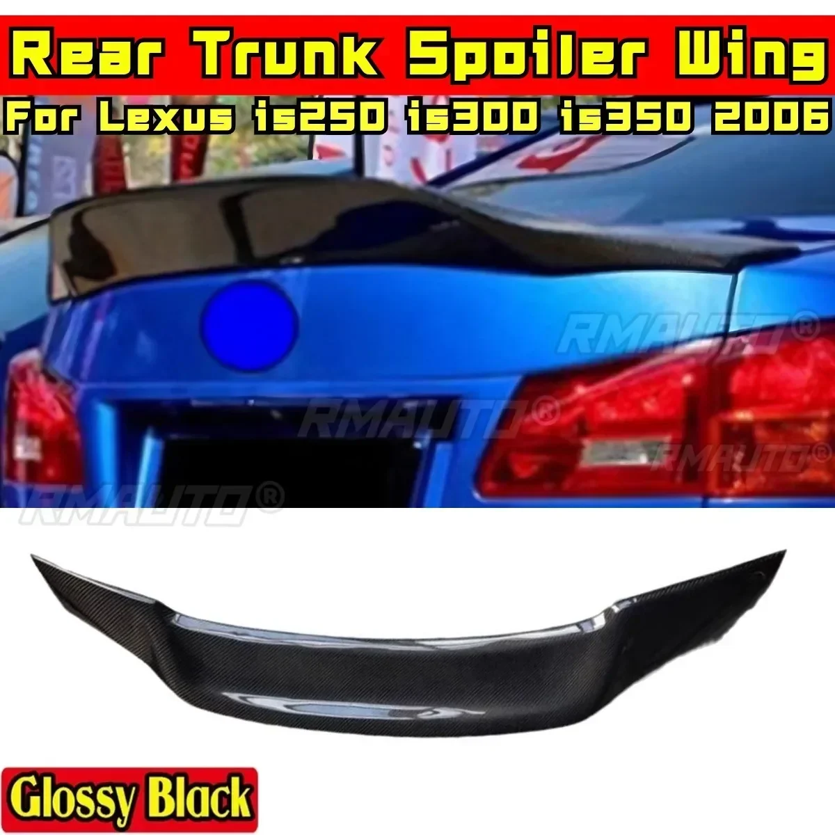 For Is250 Is300 Is350 Body Kit Glossy Black R Style Rear Trunk Splitter Wing For Lexus Is250 Is300 Is350 2006 Car Accessories