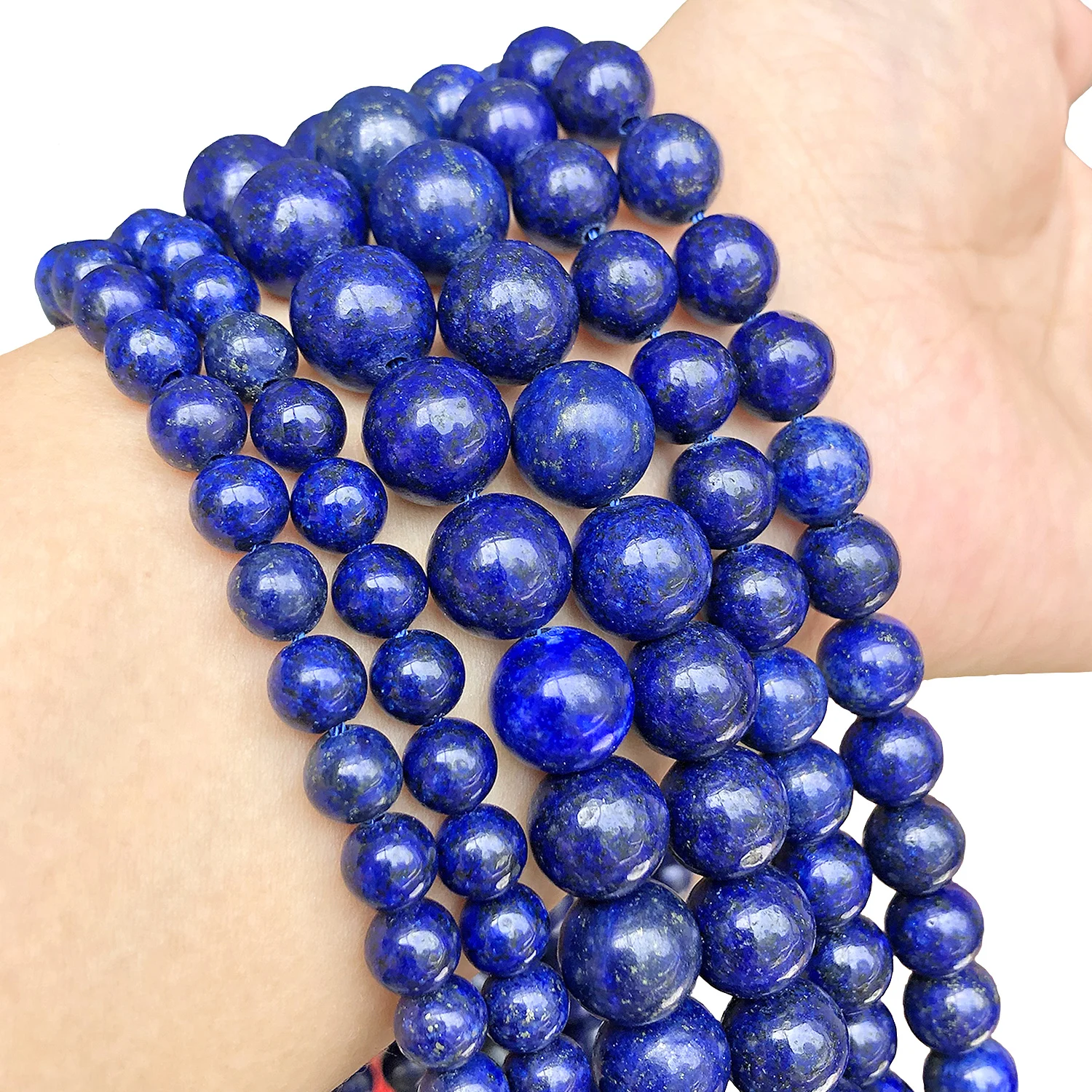 Natursteinperlen Lapislazuli Runde Lose Steinperlen für Schmuckherstellung DIY Armband Ohrringe Zubehör 15'' 4/6/8/10/12mm – Detail 3